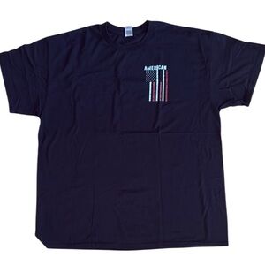 THIN RED USA LINE AMERICAN FLAG FIREFIGHTER SUPPORT RESPECT PREMIUM TSHIRT SZ XL